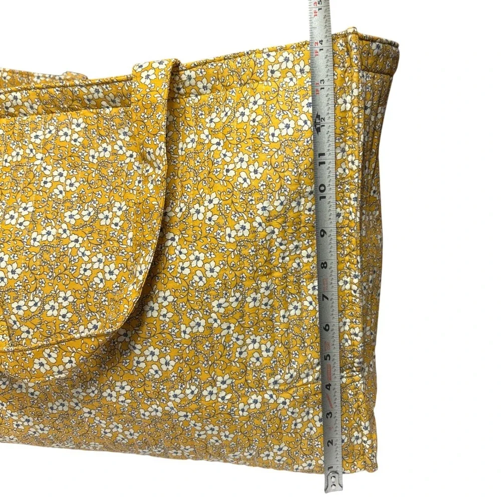 Matilda Jane Shay Quilted Tote Bag Yellow Floral Polka Dot Lined NWT